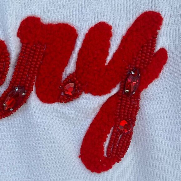 Lilly Pulitzer Women's XL Ivory Beaded Cheery Graphic Pullover Sweatshirt - Picture 6 of 10